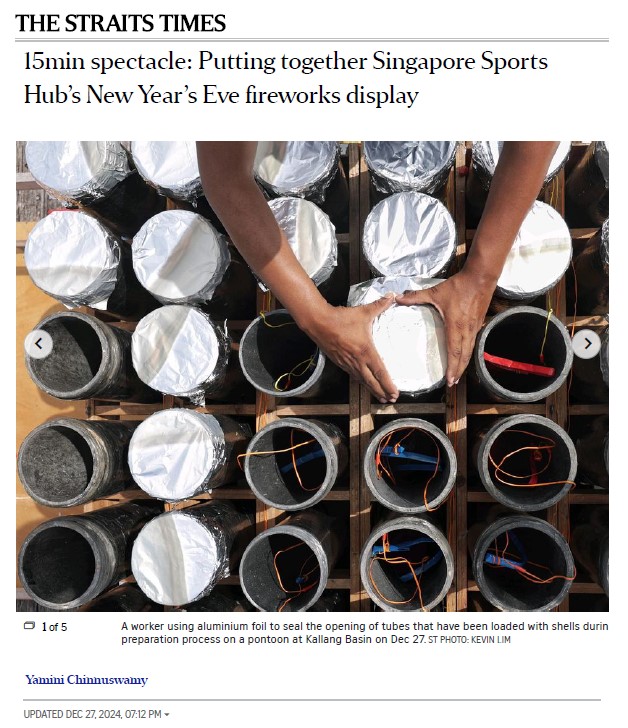 The Straits times Article Fireworks Display Sports Hub 27 December 2024