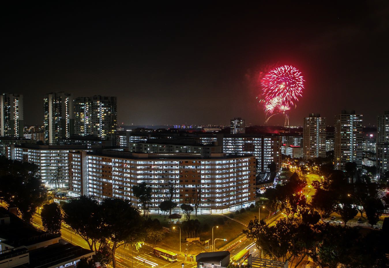 Singapore National Day Parade Heartlands Fireworks